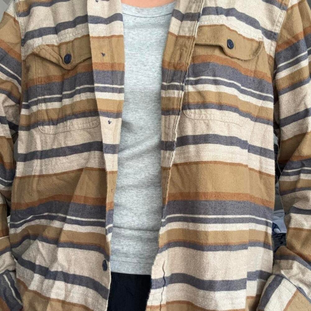 American eagle brown button up